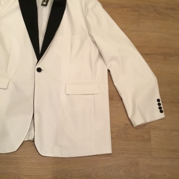 Men's Peak Lapel Classic Single Breasted Suit Jacket - Picture 6 of 8